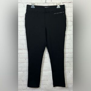 DKNY Black Pull On Ponte Pants with Zipper Pocket